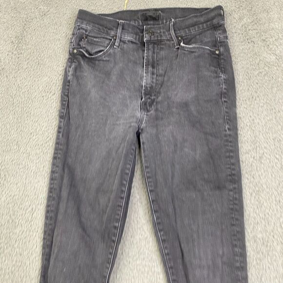 Mother Pants Women’s 26 Black The Stunner Zip Ankle Step Fray Not Guilty Grunge - Picture 2 of 14